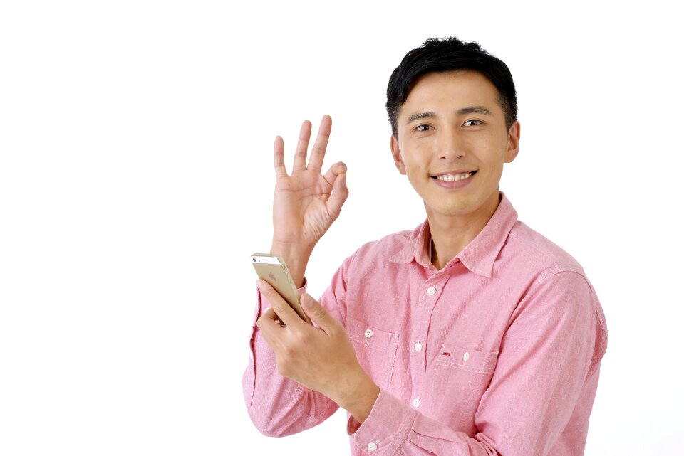 Man portrait ok sign