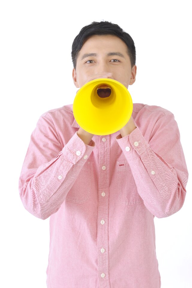 Man portrait megaphone