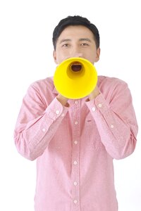 Man portrait megaphone