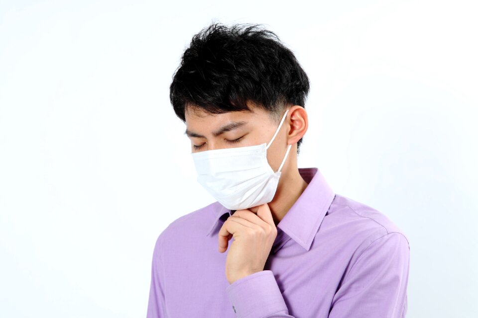 Man portrait cold sick