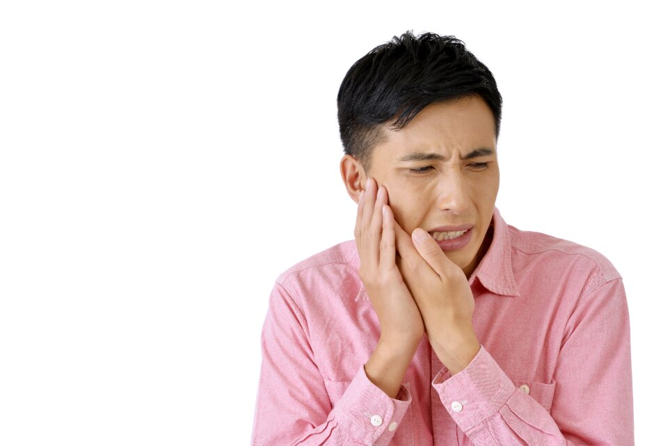 Man portrait toothache