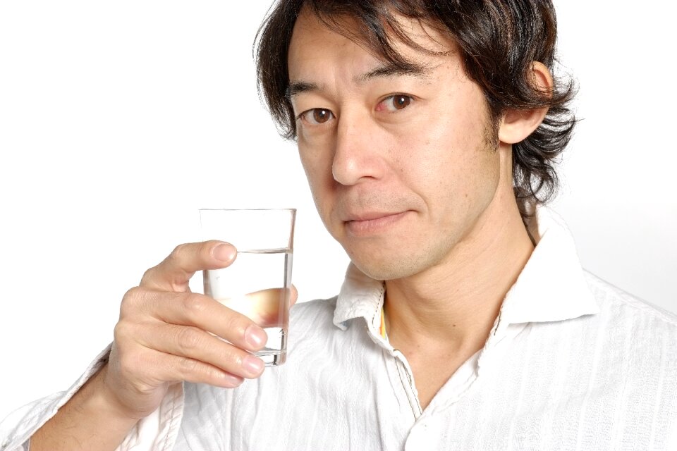 Man portrait water