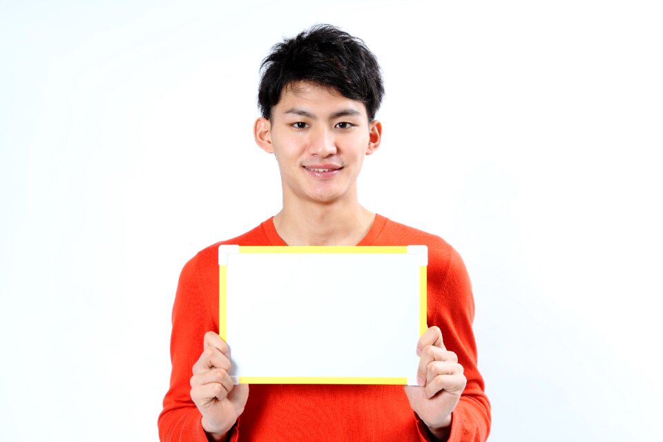 Man portrait message board