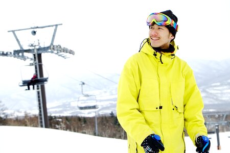 Man portrait skiing