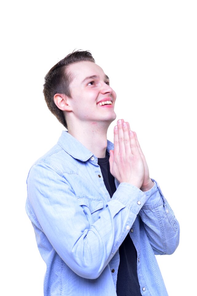 Man portrait pray