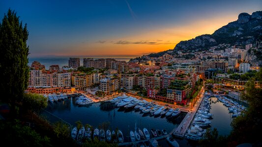 Monaco sunset cityscape photo