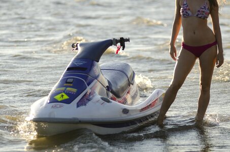 Personal watercraft girl bikini
