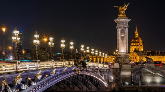 Pont alexandre iii night bridge photo