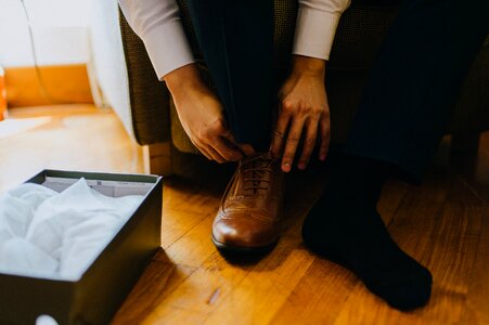 Shoes hands feet photo