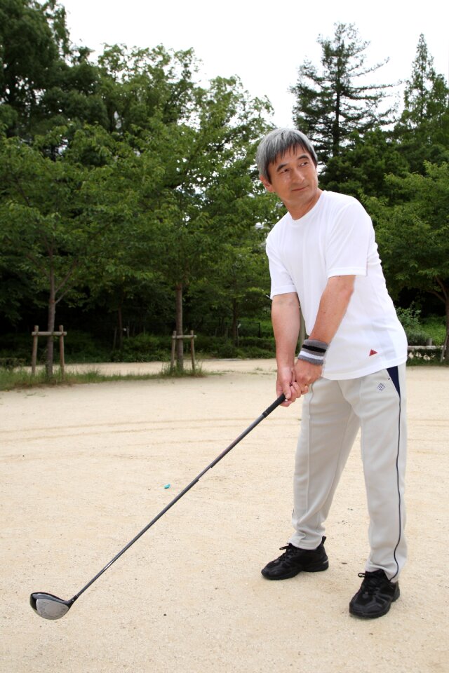 Senior man golf