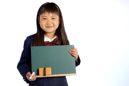 Schoolgirl child blackboard