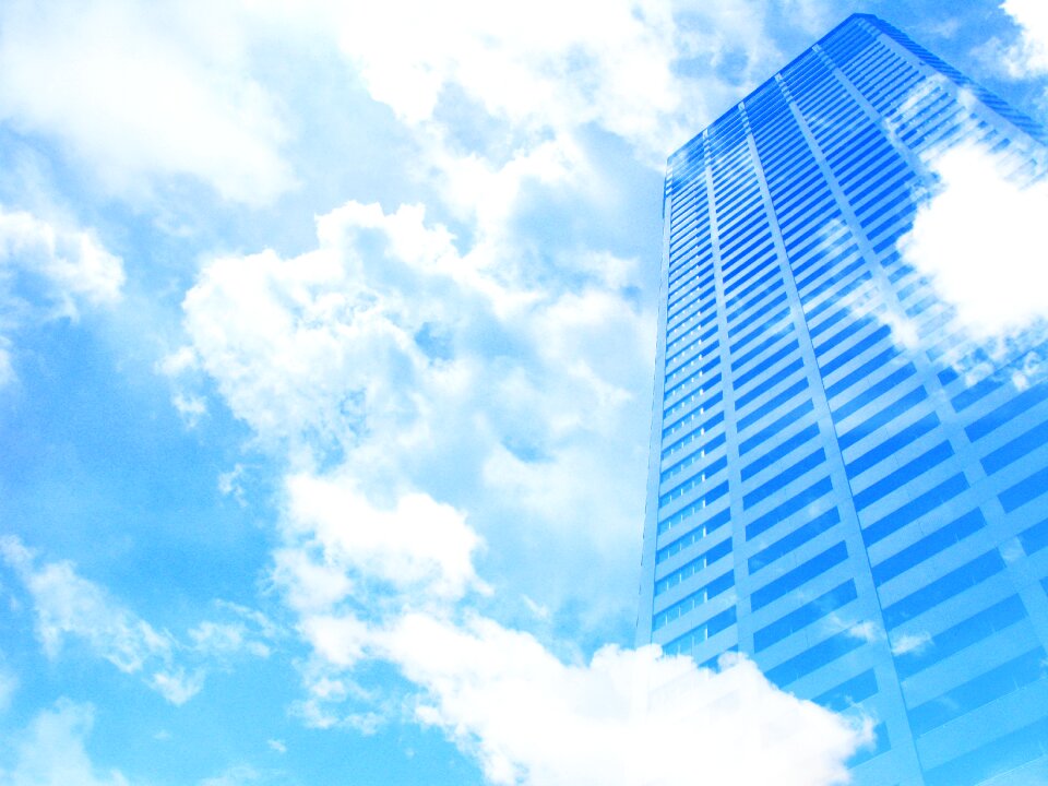 Skyscraper building clouds