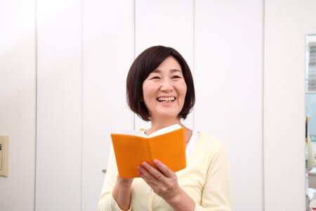 Senior woman notebook