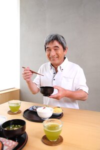 Senior man meal eat photo