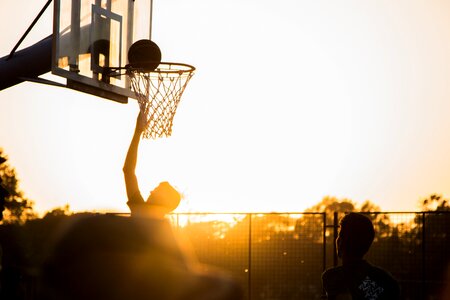 Sports basketball sunset