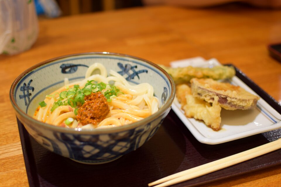 Udon noodle tempura