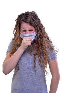 Woman girl cough cold