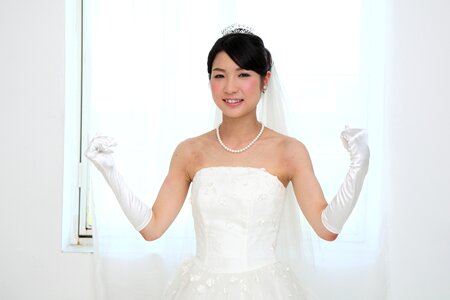 Wedding bride fist pump