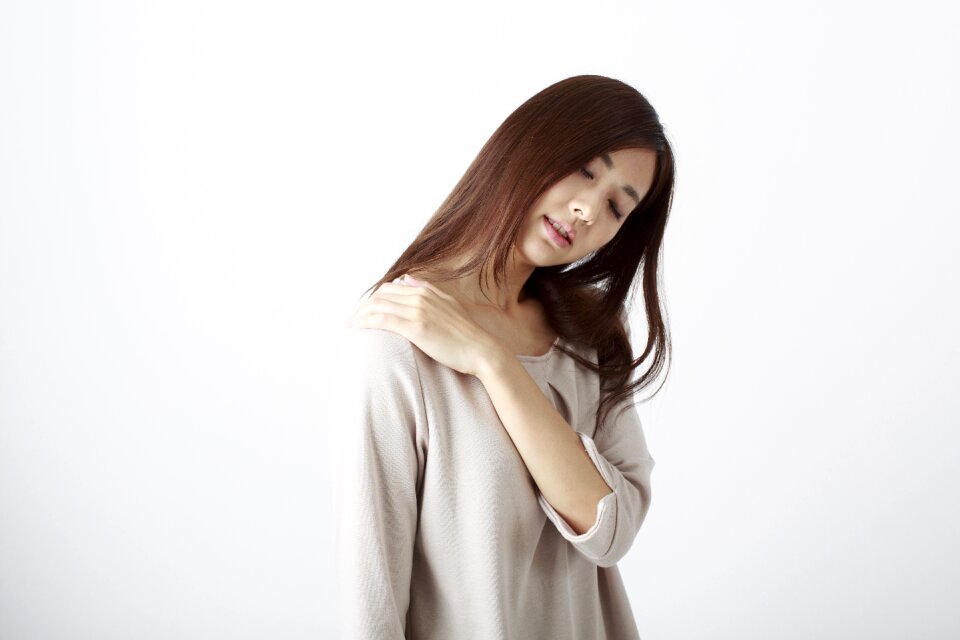 Woman girl neck tension