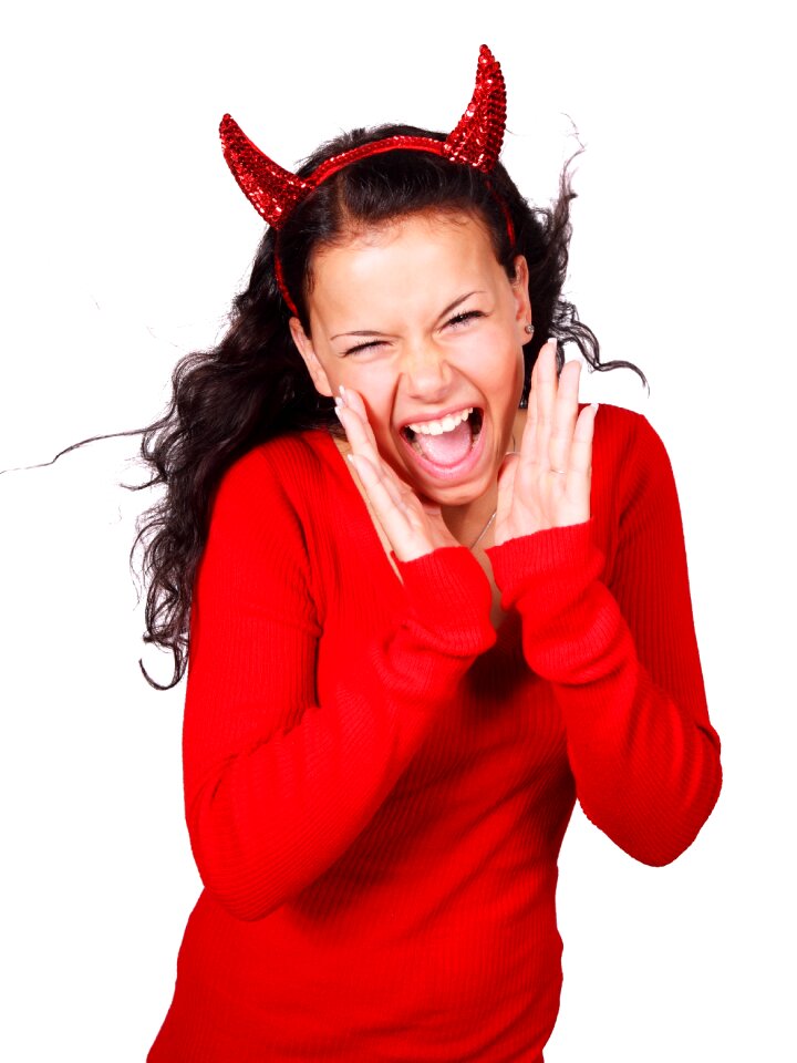 Woman girl devil scream