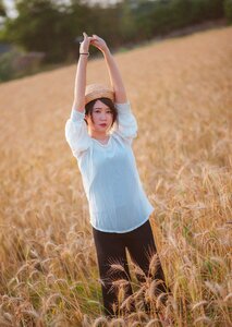 Woman girl field