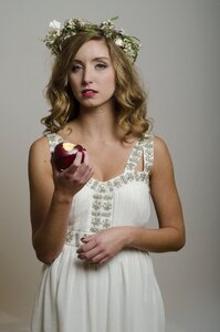 Woman girl portrait apple