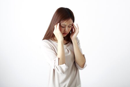 Woman girl headache photo