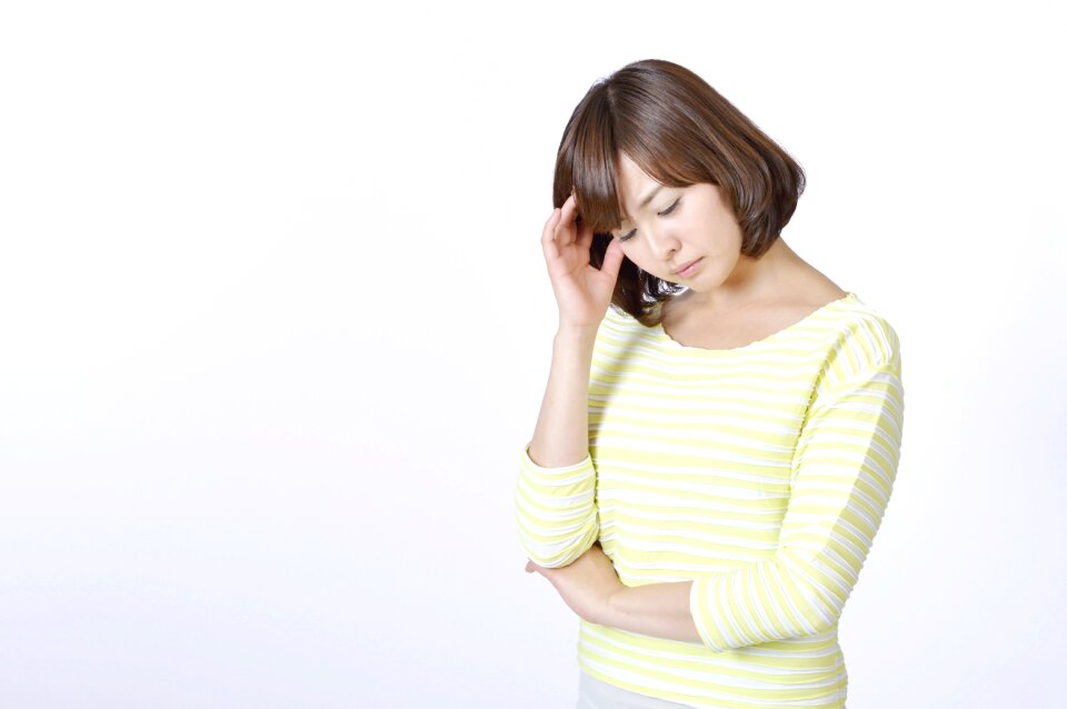 Woman girl portrait headache