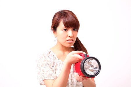 Woman girl portrait flashlight