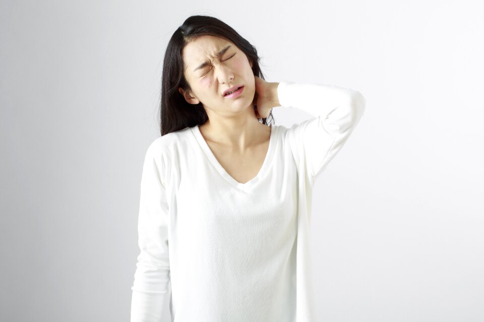 Woman girl neck pain