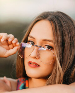 Woman girl portrait glasses