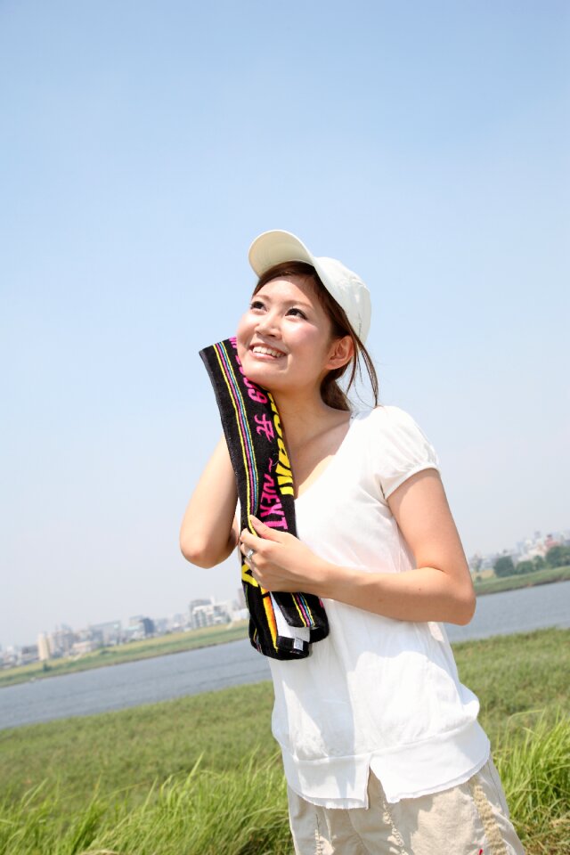 Woman girl towel sweat