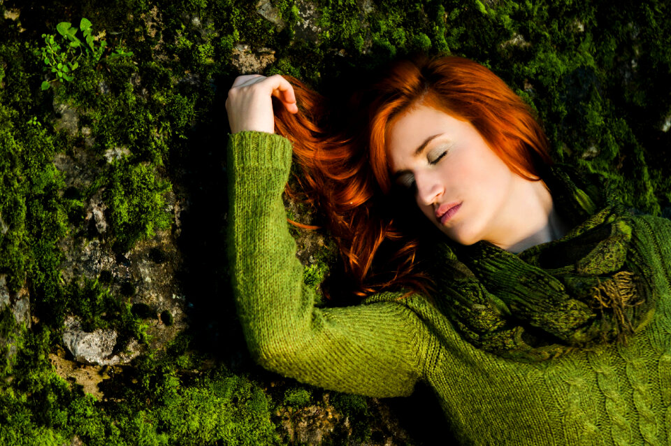 Woman girl portrait sleep