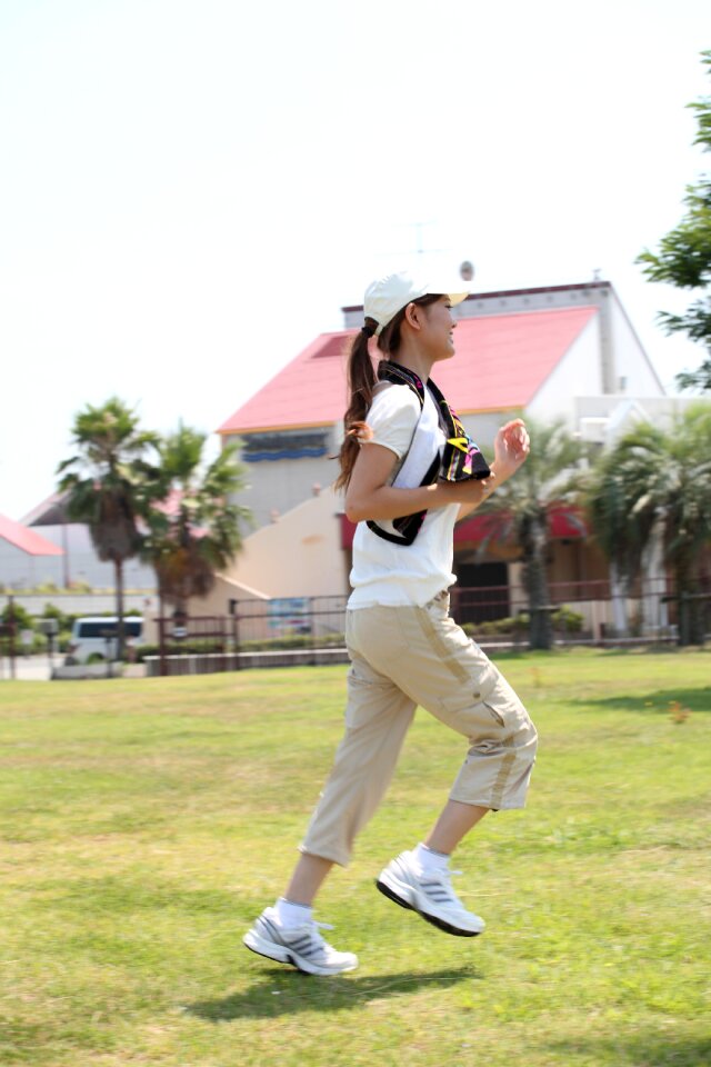 Woman girl running