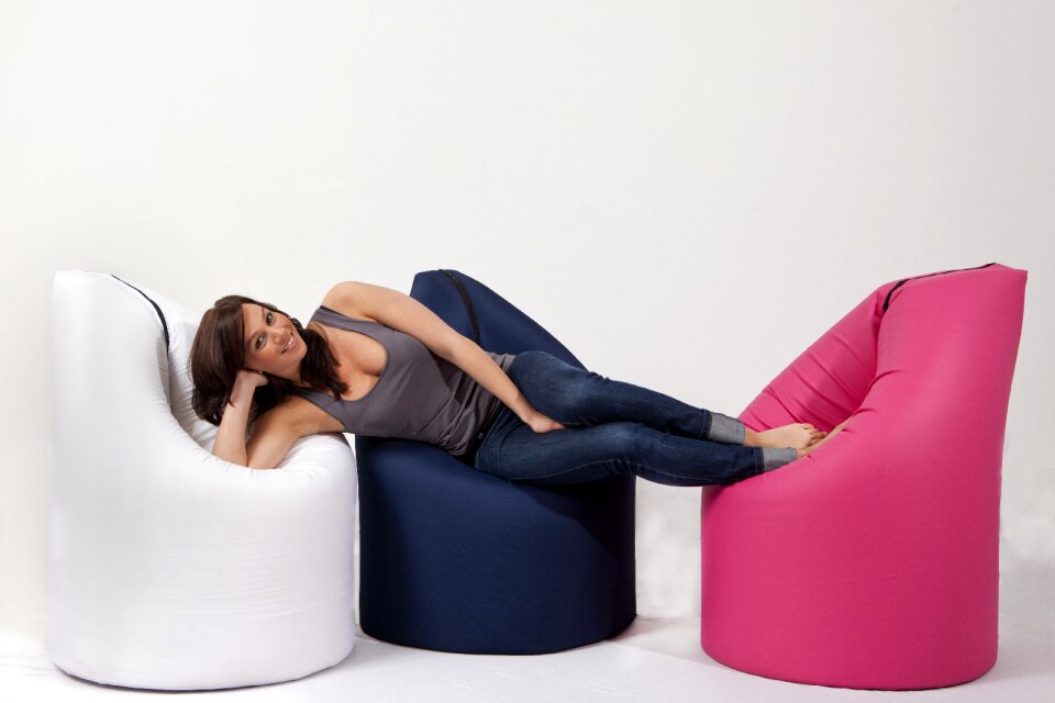 Woman lie down armchair