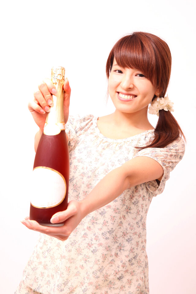 Woman girl portrait wine photo