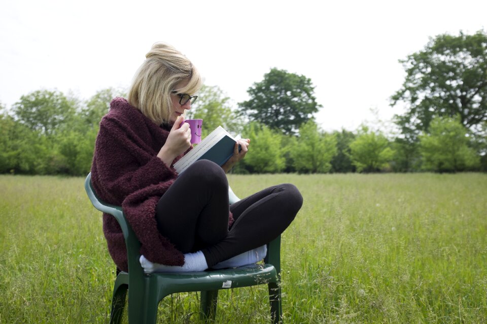 Woman reading book