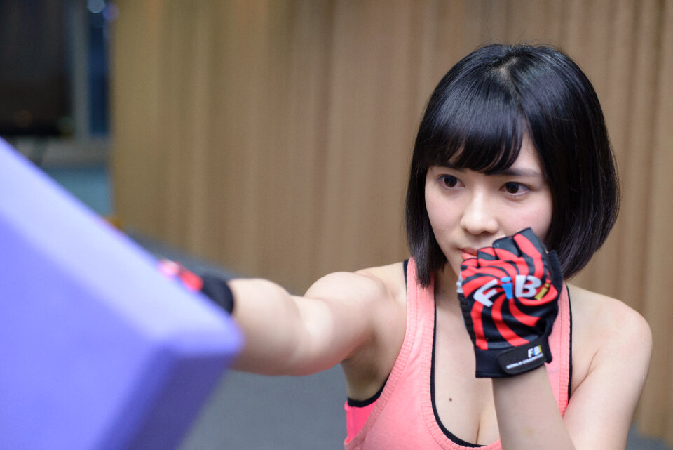 Woman girl punch