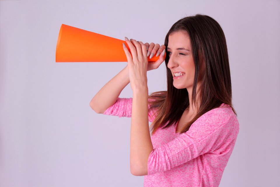 Woman portrait megaphone