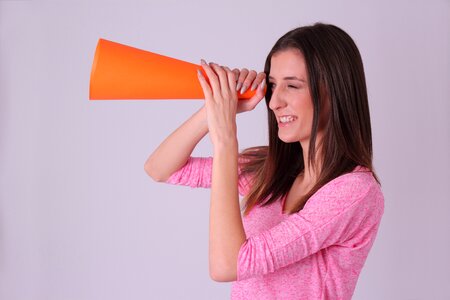 Woman portrait megaphone