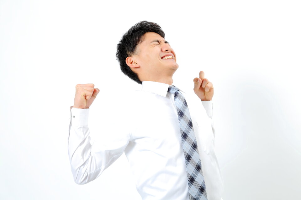 Business man stretching