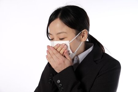 Businesswoman cold cough