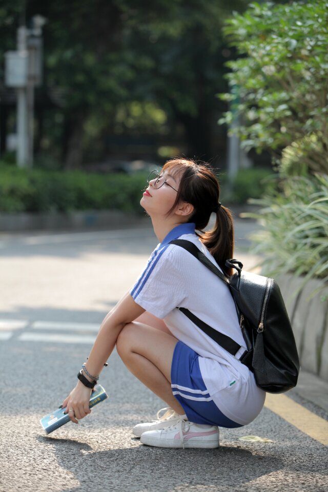 Female student track suit