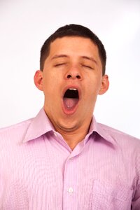 Man portrait yawn