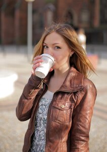 Woman girl drinking