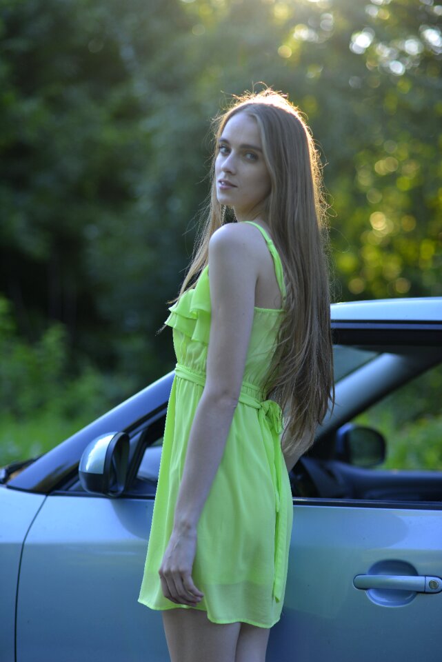 Woman girl portrait car photo