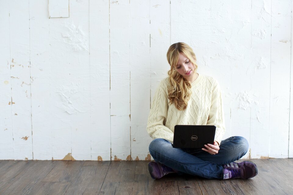 Woman girl laptop computer