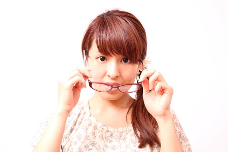 Woman girl portrait glasses