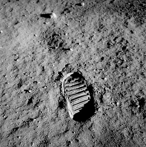 Lunar surface trace reprint photo