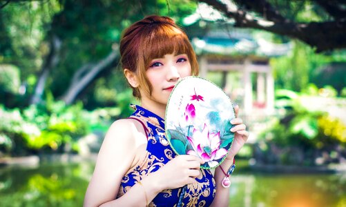 Woman girl cheongsam photo